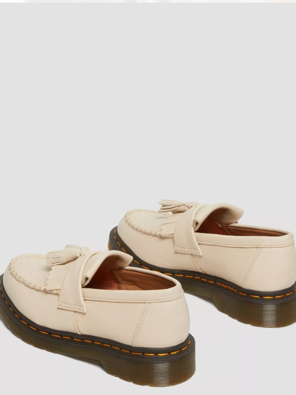NWOT Dr.Martens Adrian Virginia Leather Tassel Loafers in Parchment Beige Sz 10 - Picture 5 of 9